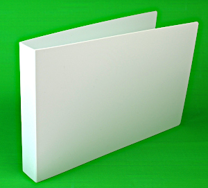 A4 Landscape Polypropylene Ring Binder 1100 micron, White cover with 25mm 2 D ring, 