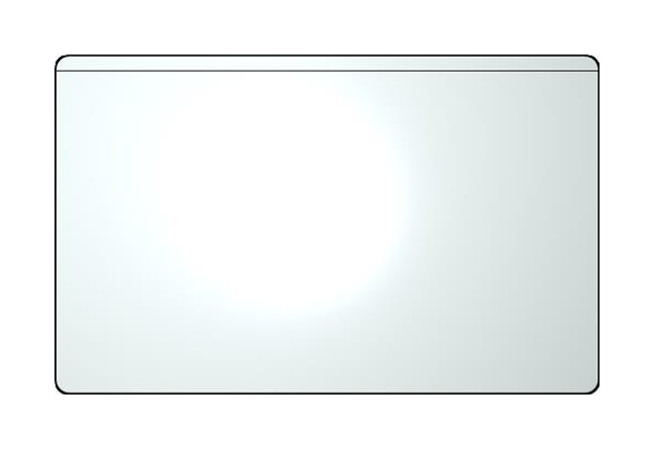 Self adhesive rectangular pocket for  business card size 90x55mm, open long edge, pack of 100