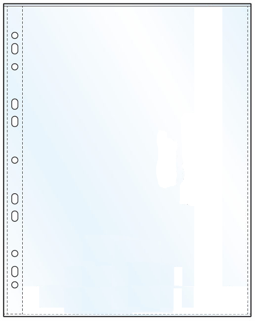 A4 Punched Portrait 60 micron glass clear polypropylene pocket, pack of 100