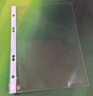 A5 Punched 80 microns glass clear polypropylene pocket, pack of 100.