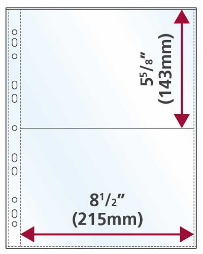 A4 Portrait 110 micron polypropylene photo album page - 2 Pocket (Sample)