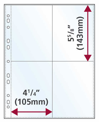 A4 Portrait 110 micron polypropylene photo album page - 4 Pocket (Sample)