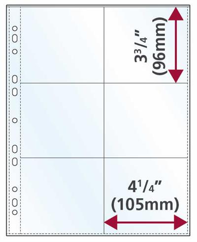 A4 Portrait 110 micron polypropylene photo album page - 6 Pocket (Sample)