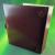 High Quality Oversized A4 Portrait Burgundy Leather effect binder with 4 D ring mechanism, button strap external closer and internal front pocket - view 3