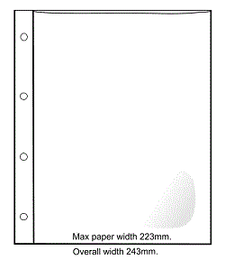 Oversized A4 Punched Portrait 80 micron polypropylene pocket (Sample)